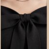 Square Neck Tie-Back Top — Black, Short Sleeve Fitted with Open Back