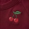 Cherry Print Cotton Pyjama Set — Burgundy Tee & Drawstring Shorts