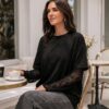 3036de12-5a61-4b3f-bbb1-105decc0b7ec Lace Sleeve Oversized Top — Black, Long Sleeve with Sheer Panels