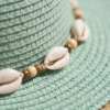 BS-ACC-002_2 Mint Green Fringed Straw Sun Hat