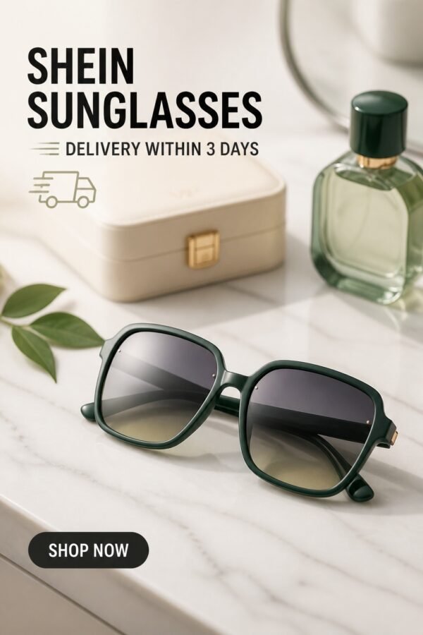 BS-ACC-006_1 Green Oversized Square Sunglasses