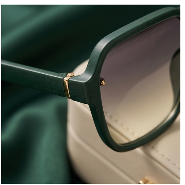 BS-ACC-006_2 Green Oversized Square Sunglasses
