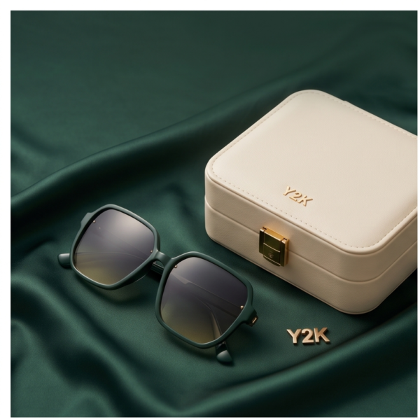 BS-ACC-006_3 Green Oversized Square Sunglasses
