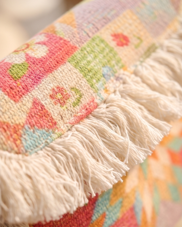 Multicolor Patchwork Embroidered Fringe Crossbody Bag