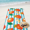 Citrus Print Striped Beach Blanket