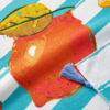 Citrus Print Striped Beach Blanket