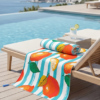 Citrus Print Striped Beach Blanket