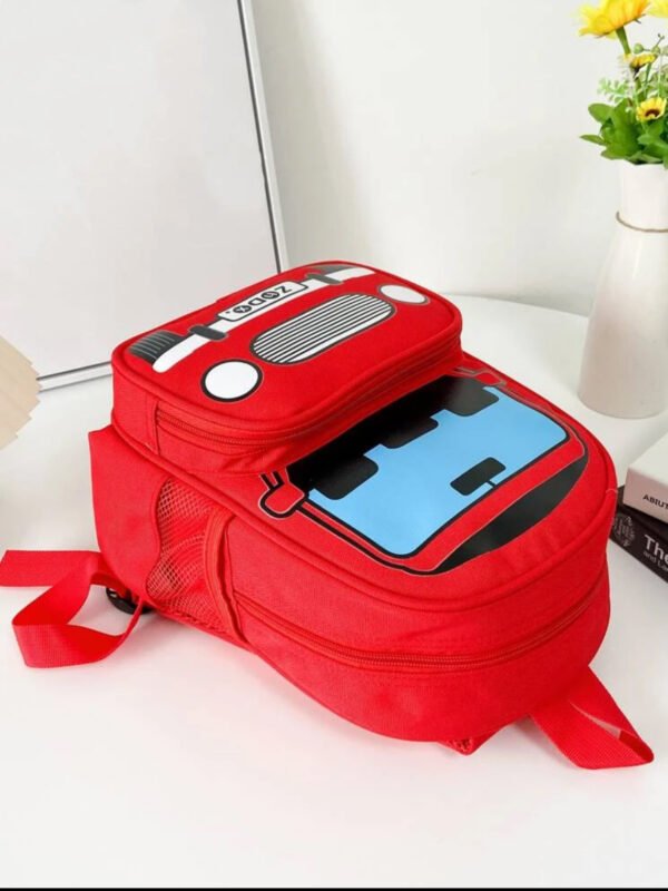 BS-ACC-013_3 Red Car Design Kids Backpack