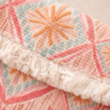 Pink Embroidered Boho Fringe Crossbody Bag