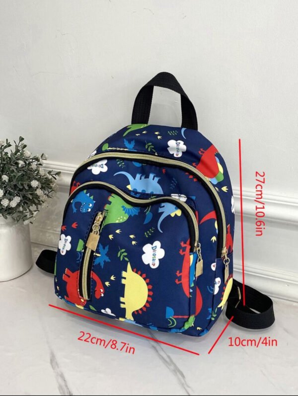 Navy Dinosaur Print Kids Backpack