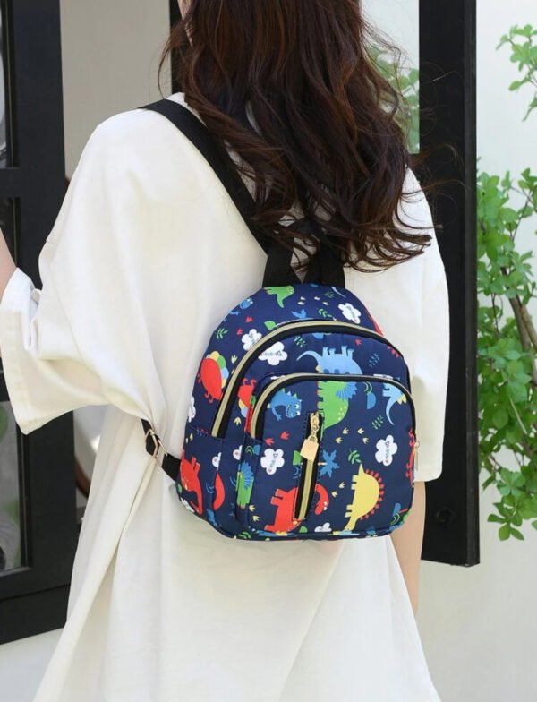 Navy Dinosaur Print Kids Backpack