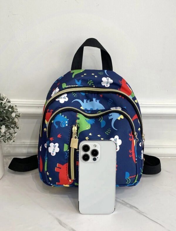 Navy Dinosaur Print Kids Backpack