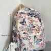 BS-ACC-023_3 White Butterfly Print Backpack with Plush Charm