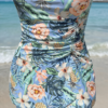 Floral Long-Sleeve Burkini with Blue Leggings