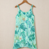 BS-CVR-003_2 Teal Sea Turtle Print Beach Coverup Dress