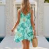 BS-CVR-003_3 Teal Sea Turtle Print Beach Coverup Dress