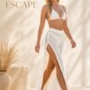 White Crochet Wide-Leg Beach Cover-Up Pants