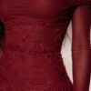 Burgundy Off-Shoulder Flowy Maxi Dress