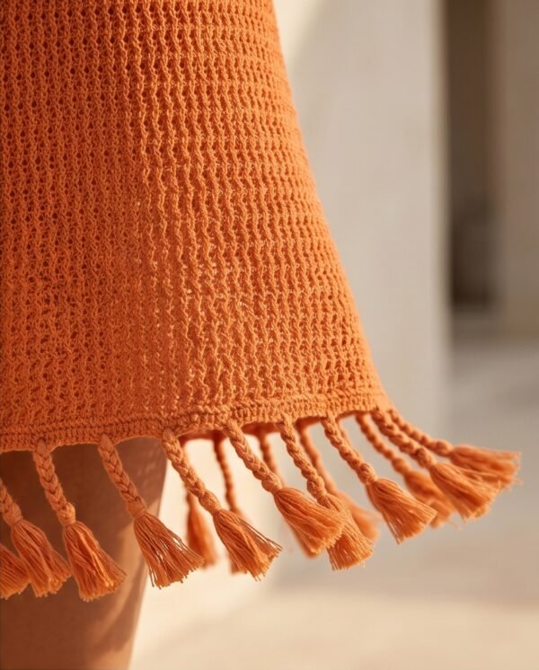 BS-DRS-005_2 Burnt Orange Crochet Halter Maxi Dress