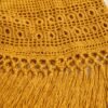 Mustard Yellow Crochet Halter Fringe Hem Maxi Dress