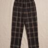 Black & Brown Plaid Straight-Leg Trousers