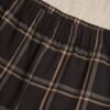 Black & Brown Plaid Straight-Leg Trousers