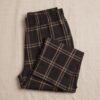 Black & Brown Plaid Straight-Leg Trousers