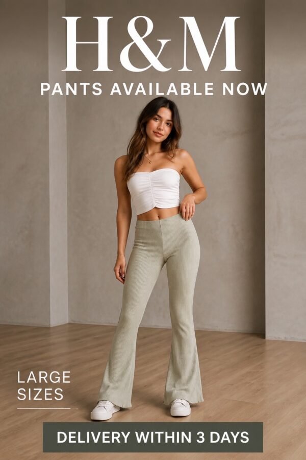 Sage Green Ribbed Flare Pants