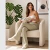 Sage Green Ribbed Flare Pants