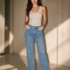 Light Wash Wide-Leg High-Waist Jeans