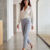 Heather Blue Tailored Cropped Trousers