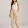 Beige Cargo Jogger Pants