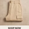 Beige Cargo Jogger Pants