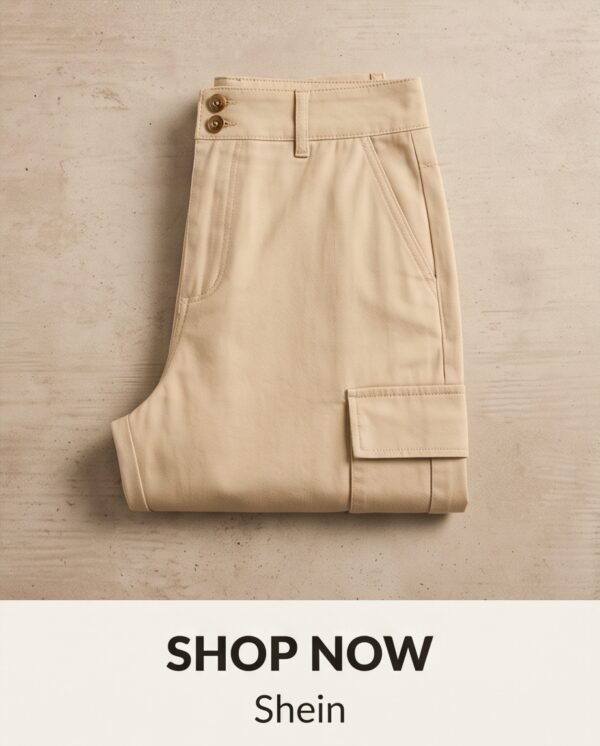 Beige Cargo Jogger Pants