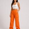 BS-PAN-006_1 Orange Wide-Leg Cargo Pants