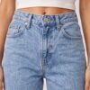 Light Wash Straight-Leg High-Waist Jeans