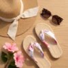 Floral Fabric Woven Flip-Flops