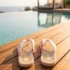 Floral Fabric Woven Flip-Flops