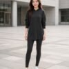 BS-SET-001_4 Black Ribbed Knit Hoodie & Legging Set