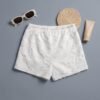White Textured Embossed Shorts