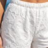 White Textured Embossed Shorts