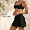 Black Wrap Front Swim Skort