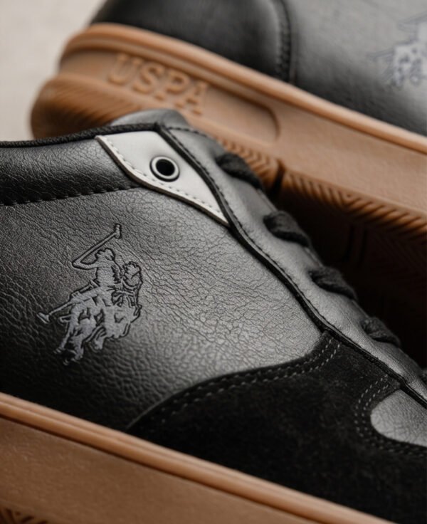 BS-SNK-002_2 US Polo Assn. Black Gum-Sole Retro Sneakers