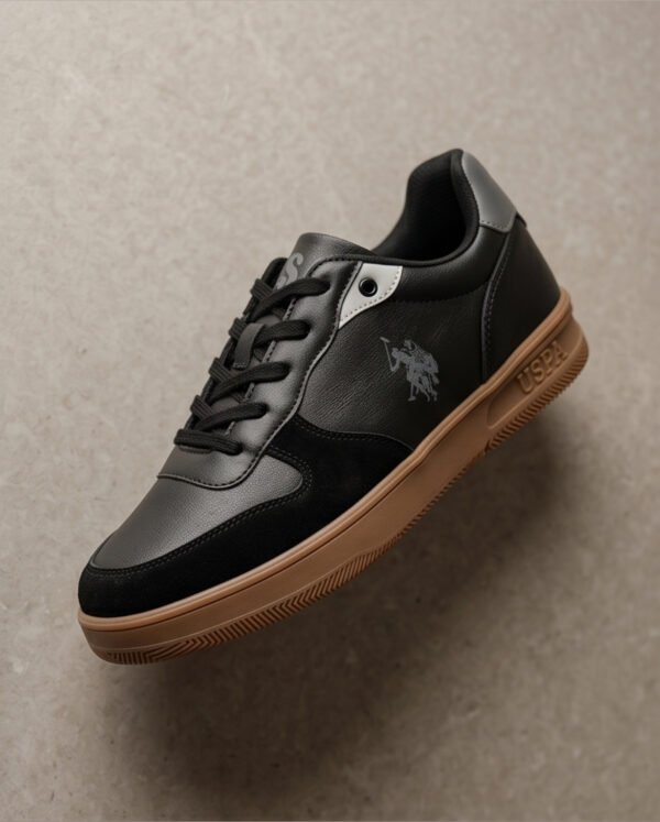 BS-SNK-002_3 US Polo Assn. Black Gum-Sole Retro Sneakers