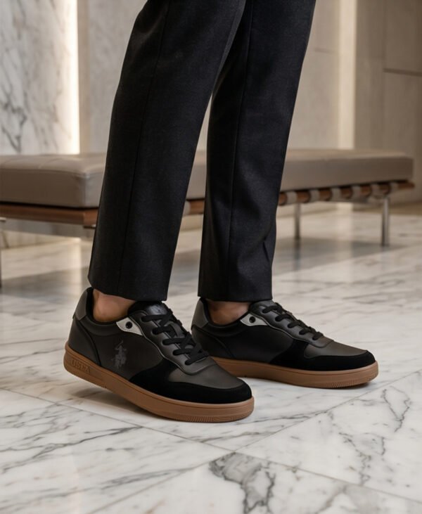 BS-SNK-002_4 US Polo Assn. Black Gum-Sole Retro Sneakers
