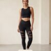 Black High-Waist Mesh Panel Leggings