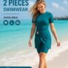 Teal Two-Piece Modest Swim Set