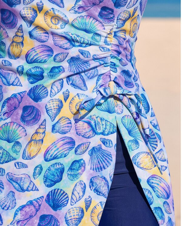 Shell Print Tunic & Navy Leggings Swim Set
