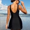 Black Swim Dress with Built-In Shorts