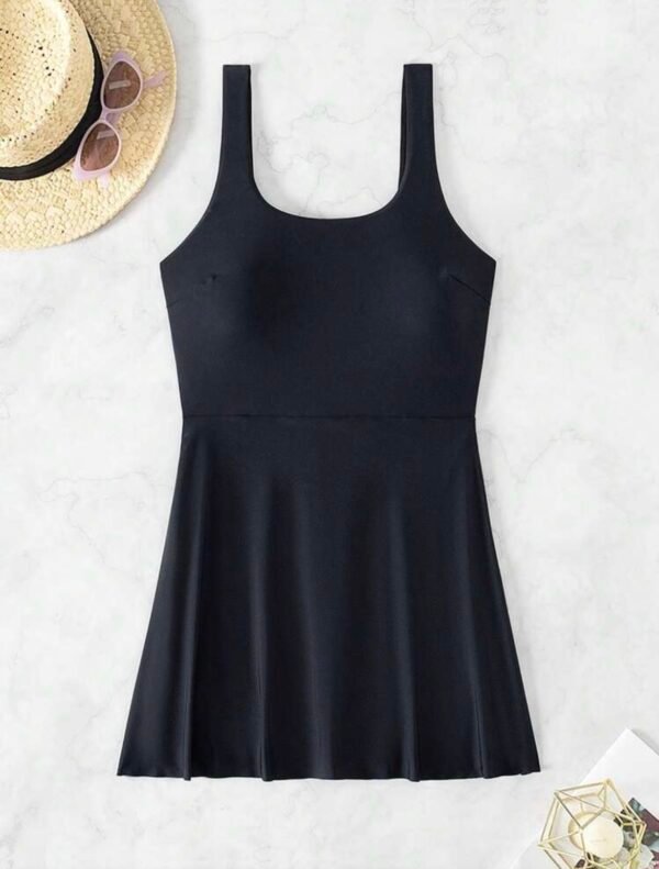 Black Swim Dress with Built-In Shorts
